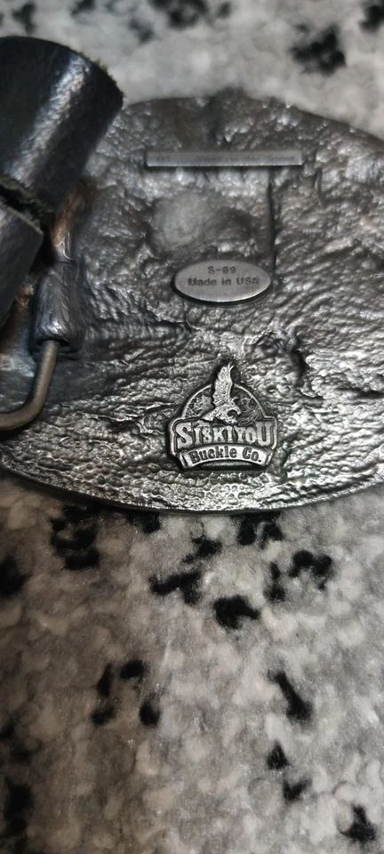Hebilla vintage con cinturón EMT Siskiyou Buckle Co EE. UU. 1990 primero en la escena Foto 4 de 4