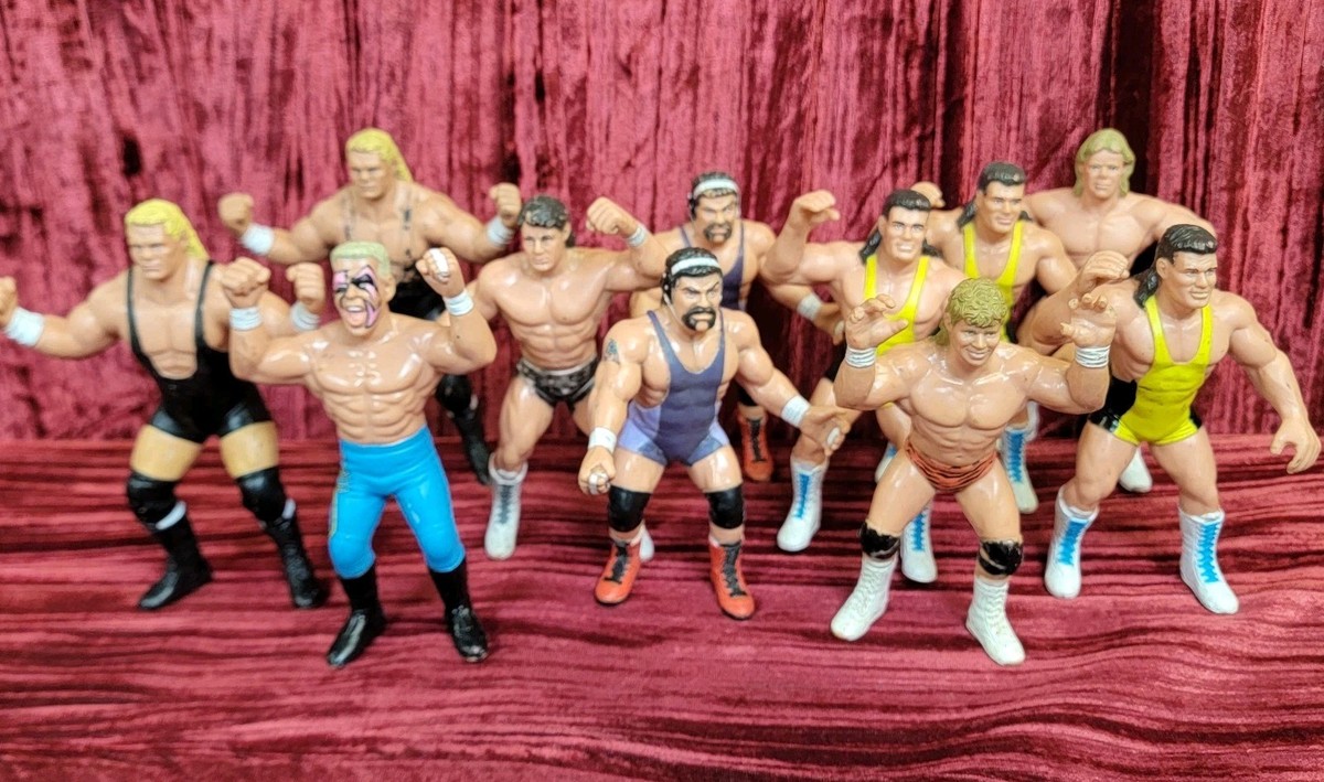 11X LOT 1990 WCW WWF Galoob 4.5” Action Figures Play Wear USED