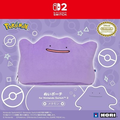 Ditto Plush Pouch for Nintendo Switch 2 HORI Official Pokémon Case