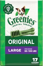 Greenies Original Large Dental Dog Treats, 27 17 Count (Pack of 1), 17 Treats 