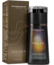 Polar Haircare Dye Shampoo for Gray Hair for Women/Men Light Brown for Gray