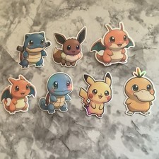 Pokemon Holographic 7 Piece Sticker Set - Pokemon Inspired - NWT