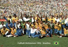 Cartolina calcio formazione squadra Brasile 1994