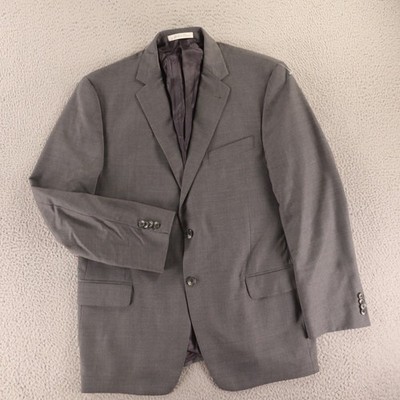 Joseph Abboud Jacket M Gray Serge Twill 100% Wool Blazer Sport Coat USA 43R