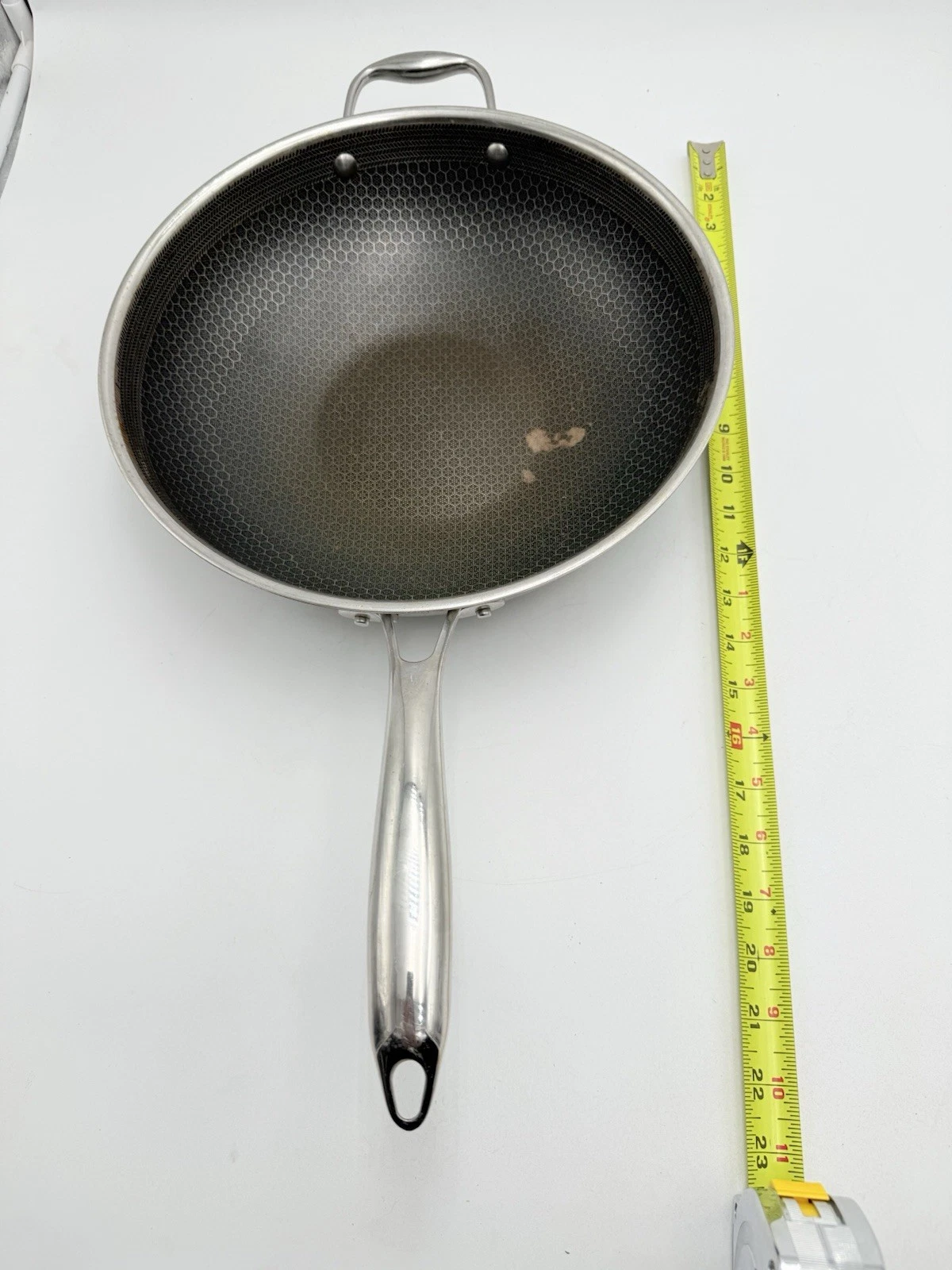 Hexclad 12" Wok Hybrid Stainless Steel Nonstick Pan no lid Has Damage See Pics