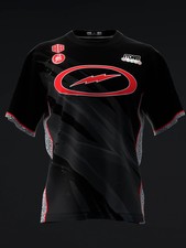 Custom Name STORM LIGHTNING ALL BLACK CEMENT Bowling Jersey Men's Women's Size
