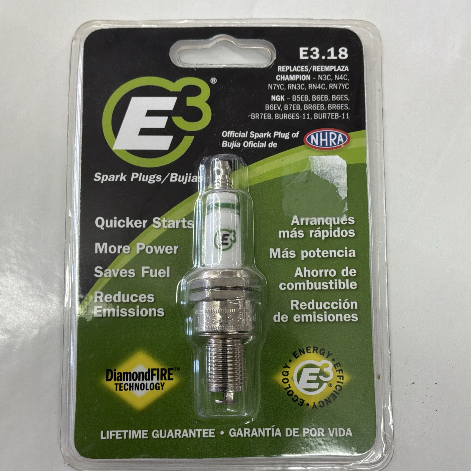 E3 .18 Spark Plugs replaces Champion  N3C, NC4, N7YC, Rn 3C, Rn 4C, Rn 7YC