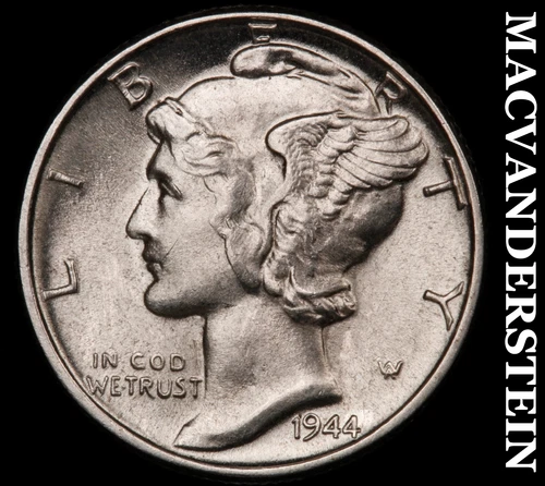 1944 Silver Mercury Dime - Super Choice Gem Brilliant Uncirculated++++  #i1845