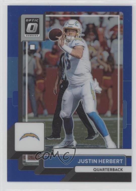 2022 Panini Donruss Optic Blue Prizm 37/179 Justin Herbert #108 1pw3