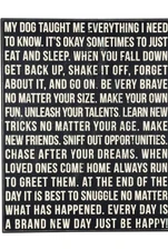 Primitives by Kathy 22232 Classic Box Sign, 16" x 20", Dog Taught Me