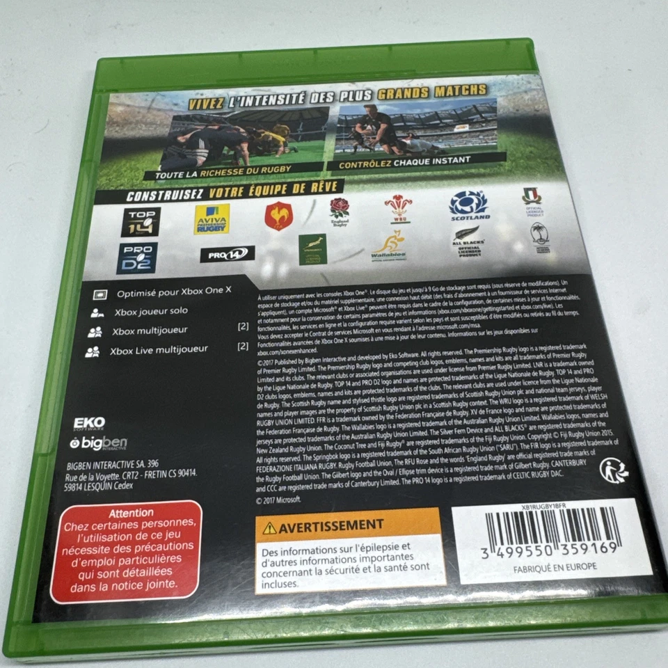 Rugby 18 Microsoft Xbox One PAL FR Testé Top 14 Pro D2, photo 4 sur 5