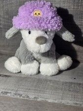 Gray Long Ears Puppy Dog 9 Plush Purple Hat Stuffed Animal Jazwares SOFT b133