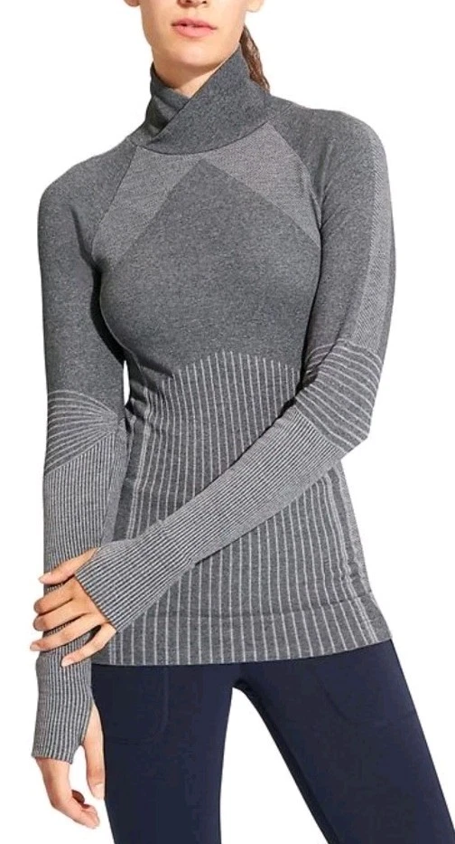 Athleta Remarkawool Turtleneck Sweater Womens M Wool Blend Base Layer Stretch