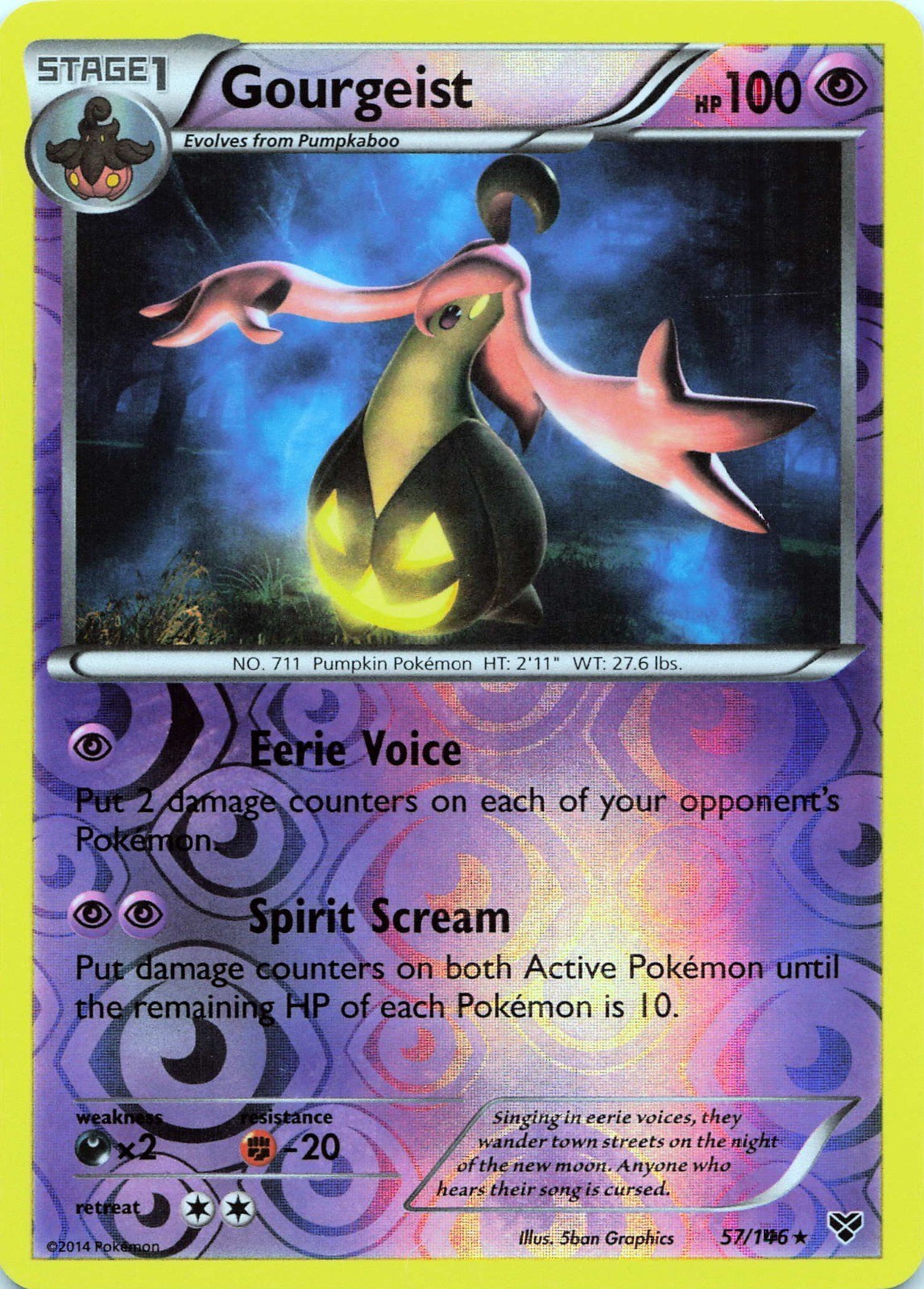 Pokémon TCG Gourgeist #57/146 Reverse Holo XY Base Set NM