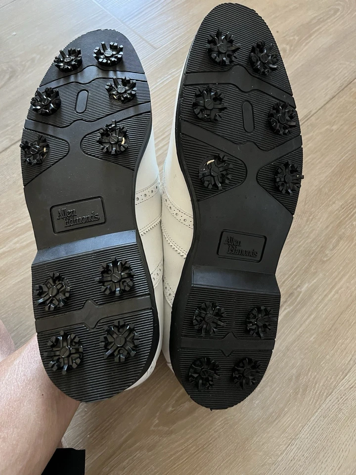 Nuevos zapatos de golf Allen Edmonds de cuero Linwood 10,5 A con accesorios Foto 3 de 4