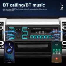 Bluetooth Car FM Radio MP3 Player In-Dash SD USB AUX AM/FM Stereo Audio 7 Colors