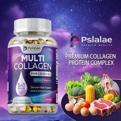 Multi Collagen Peptides 120pcs - Types I, II, III, V & X -Anti-aging,Antioxidant