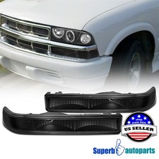 Fits 1998-2004 Chevy S10 Blazer Bumper Lights Signal Lamps Gmc Sonoma Black