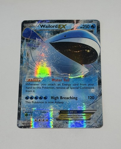 Wailord EX 38/160 Holo EX Ultra Rare Primal Clash Pokemon Card TCG Holo HP/DMG