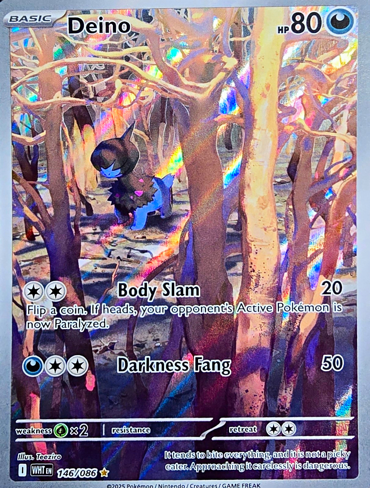 Nintendo Pokémon TCG White Flare Deino 146/086 Holo Illustration Rare | NM