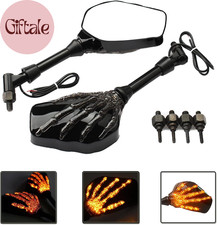 Motorcycle Mirrors Rear View Mirrors,Elctric Bright Skull Skeleton Hand Rearview