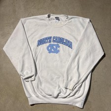 Vintage Y2K North Carolina Tar Heels UNC Crewneck Sweatshirt White Large