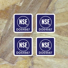 NSF Safety Food Water Building Restaurant Electric 1" x 1"  Vinyl Stickers - 4EA