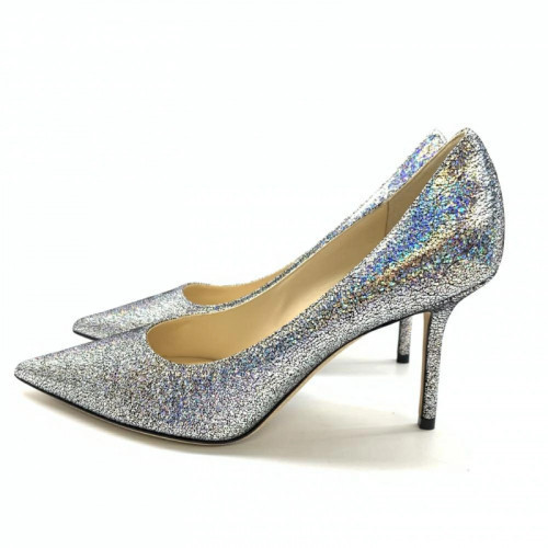 JIMMY CHOO LOVE85 Glitter Pointed-Toe Pumps SLV with Box JIMMY CHOO LOVE85 Glitter Pointed-Toe Pumps SLV with Box