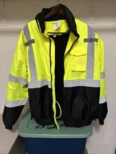 Protective Industrial Products Safety Jacket Mens Hooded Full Zip XL NWOT