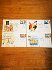 ⭐ FRANCE Lot 4 Enveloppes PJ COQ Personnages Célèbres 1970 FDC 1er Jour Timbre⭐