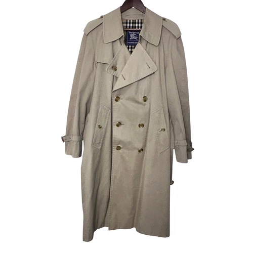 Trench uomo vintage Burberry lungo classico Nova check taglia L *senza fodera*