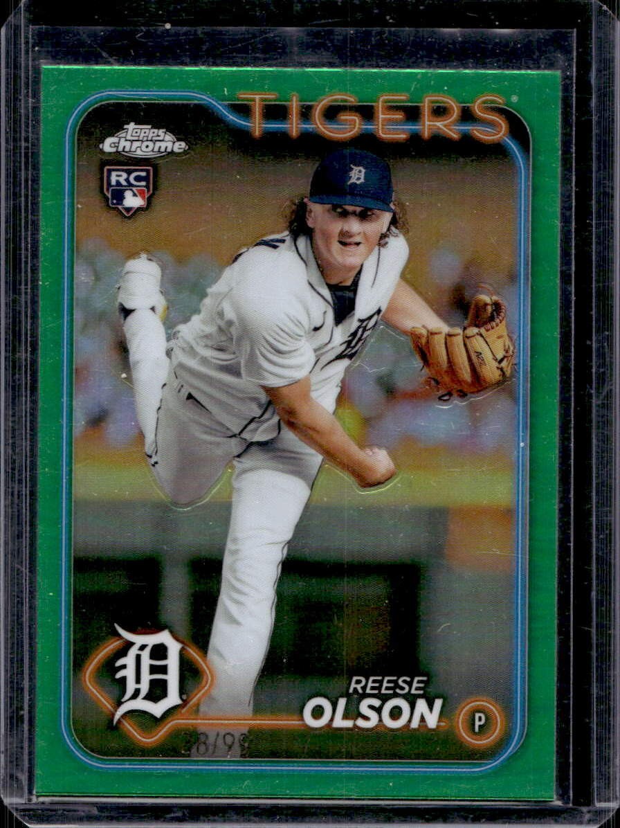 Reese Olson 2024 Topps Chrome #40 Rookie Green Refractor /99