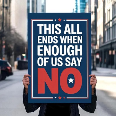 No Kings Protest Sign Rally March Activist Display