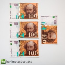 FRANCE: 4 x 100 French Franc Banknotes.