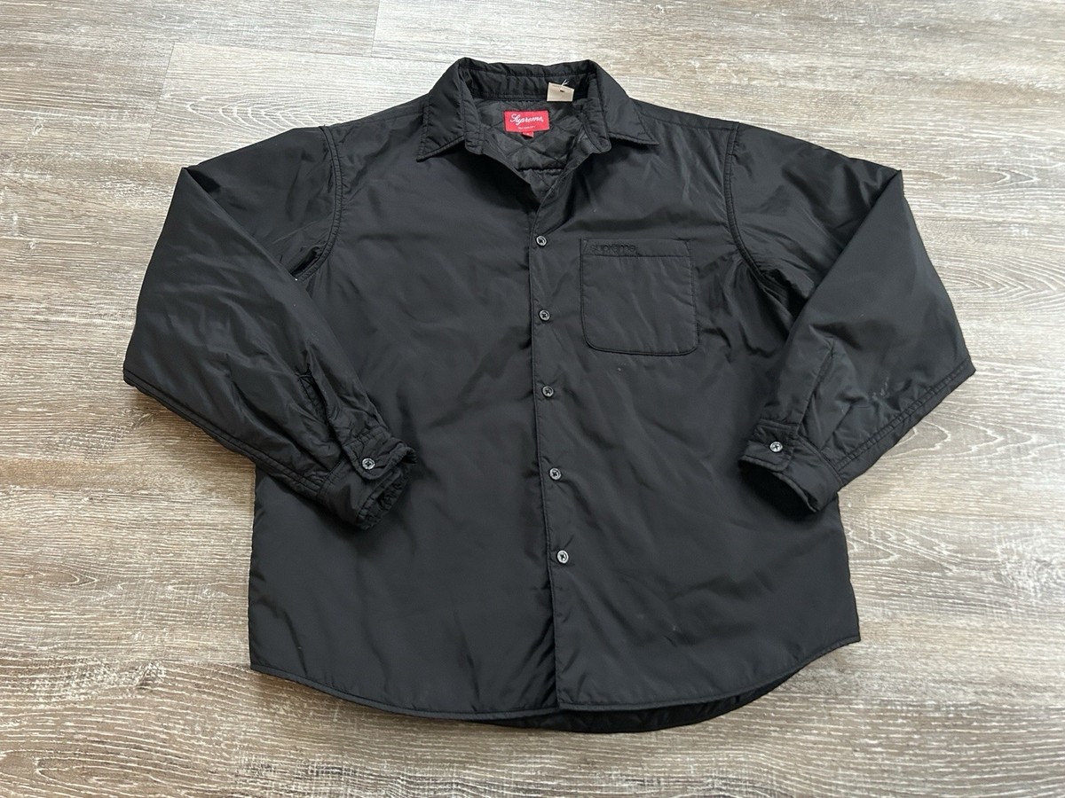 Supreme Nylon Filled Shirt Jacket Quilt Lined Medium Snap Button
