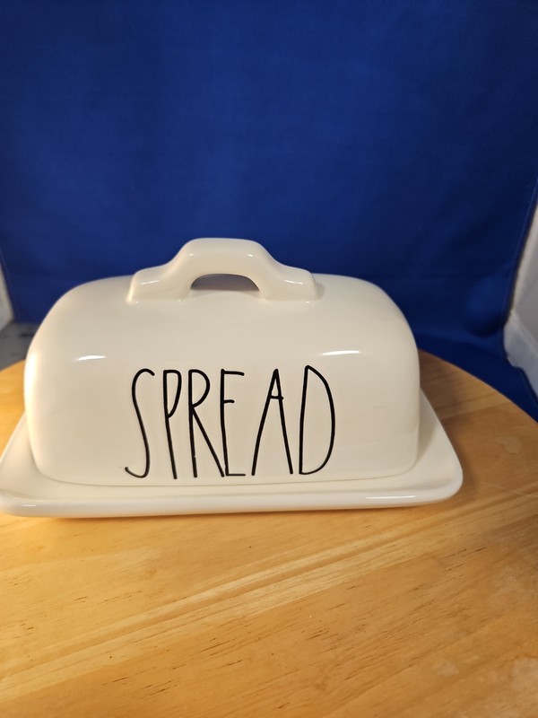 Spread Covered BUTTER DISH  MAGENTA M RAE DUNN Farmhouse Decor