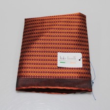 Italo Ferretti NWT 100 Silk Pocket Square In Orange / Multi Geometric Print