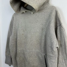 Vintage 1960s Hoodie Sweatshirt Medium Two Tone Grey