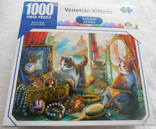 Cat Themed 1,000 Piece Jigsaw Puzzle "Venetian Kittens" by Crown - Pre-owned