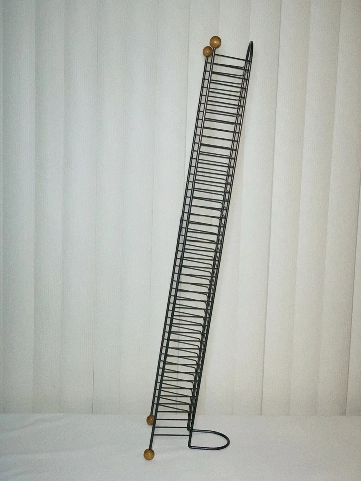 Vintage DVD/Game Storage Tower Wire Stand Rack Gunmetal Gray Holds 45 DVDS - Image 4 of 4