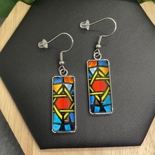 1.75  Silver-tone Earring Set Boho Retro Drop Dangle New Free Ship Jewish B6199