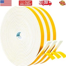 Weather Stripping Door Seal Strip White 3/8" x1/8", 50Ft Total, Foam Insulati...