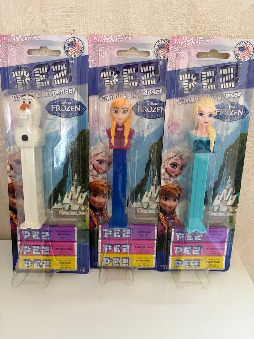 Frozen PEZ Dispenser Set 3 Olaf Anna Elsa Character Collection