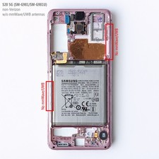 Samsung Galaxy S20 Pink Frame w/ Battery/Camera/Sensor/SIM Tray/Speaker/Vibrator