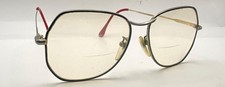 Vintage Etiquette B768 Black Gold/Silver Oval Metal Sunglasses FRAMES ONLY Italy