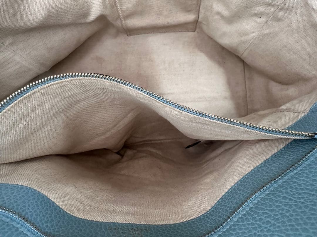 GUCCI Leather Tote Bag Yellow Blue Bicolor High Capacity Authentic Excellent thumbnail 11