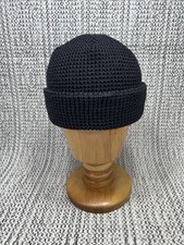 ROTOTO Waffle Watch Cap Beanie, ONE SIZE, Black, Soft Knitted Wool, Japan