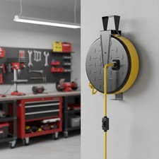 Versatile Wall/Ceiling Mount 30 Ft Extension Cord Reel with 180 Degree Swivel