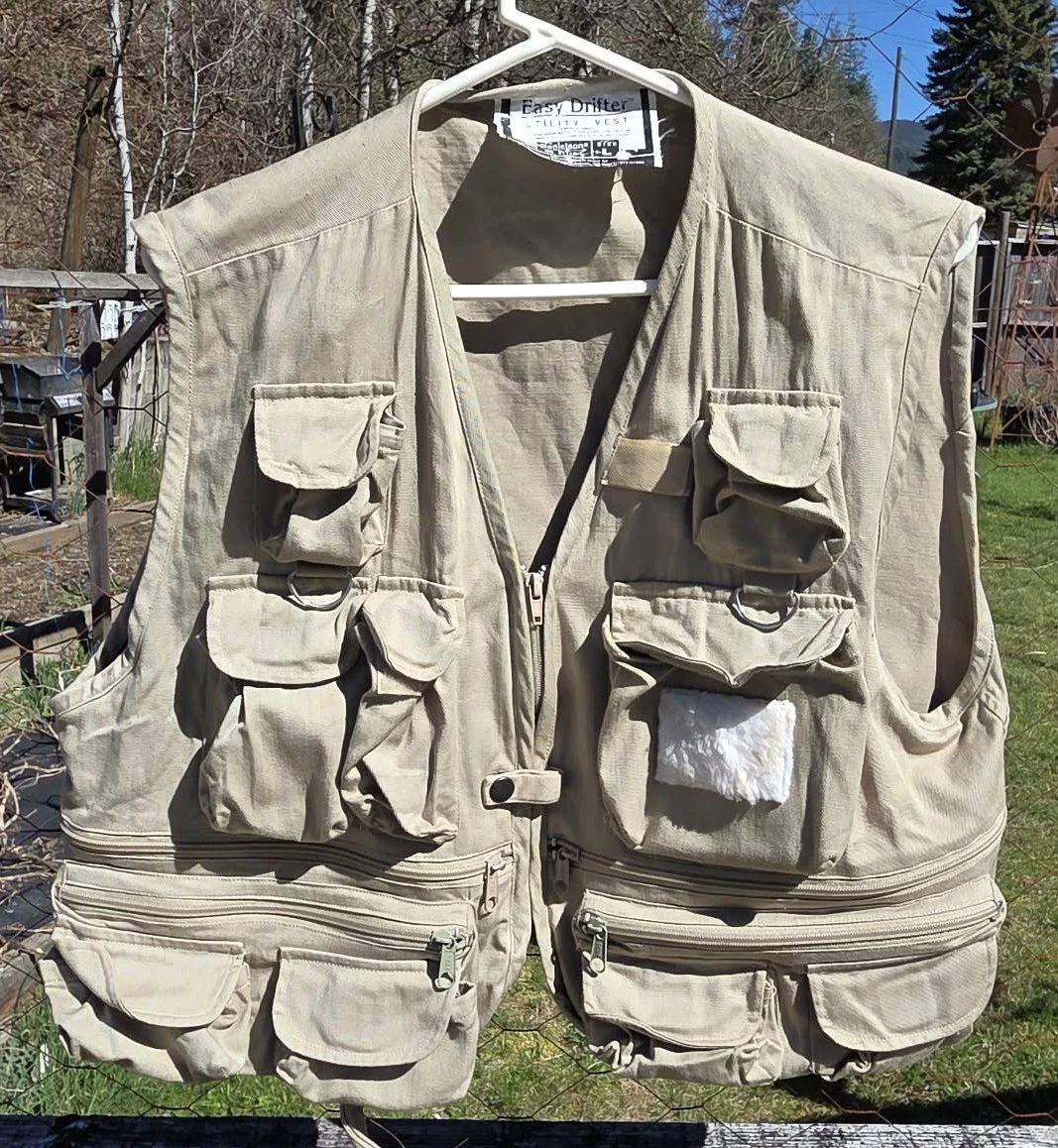Easy Drifter Fly Fishing Vest Mens Large Multi Pocket Outdoor Angler #HC225