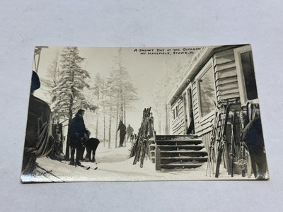 VTG 1955 RPPC Postcard - Mt. Mansfield Stove, Vermont - The Octagon - Ski Lodge